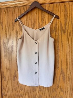 VICI Cream Button-Front Adjustable-Strap Cami